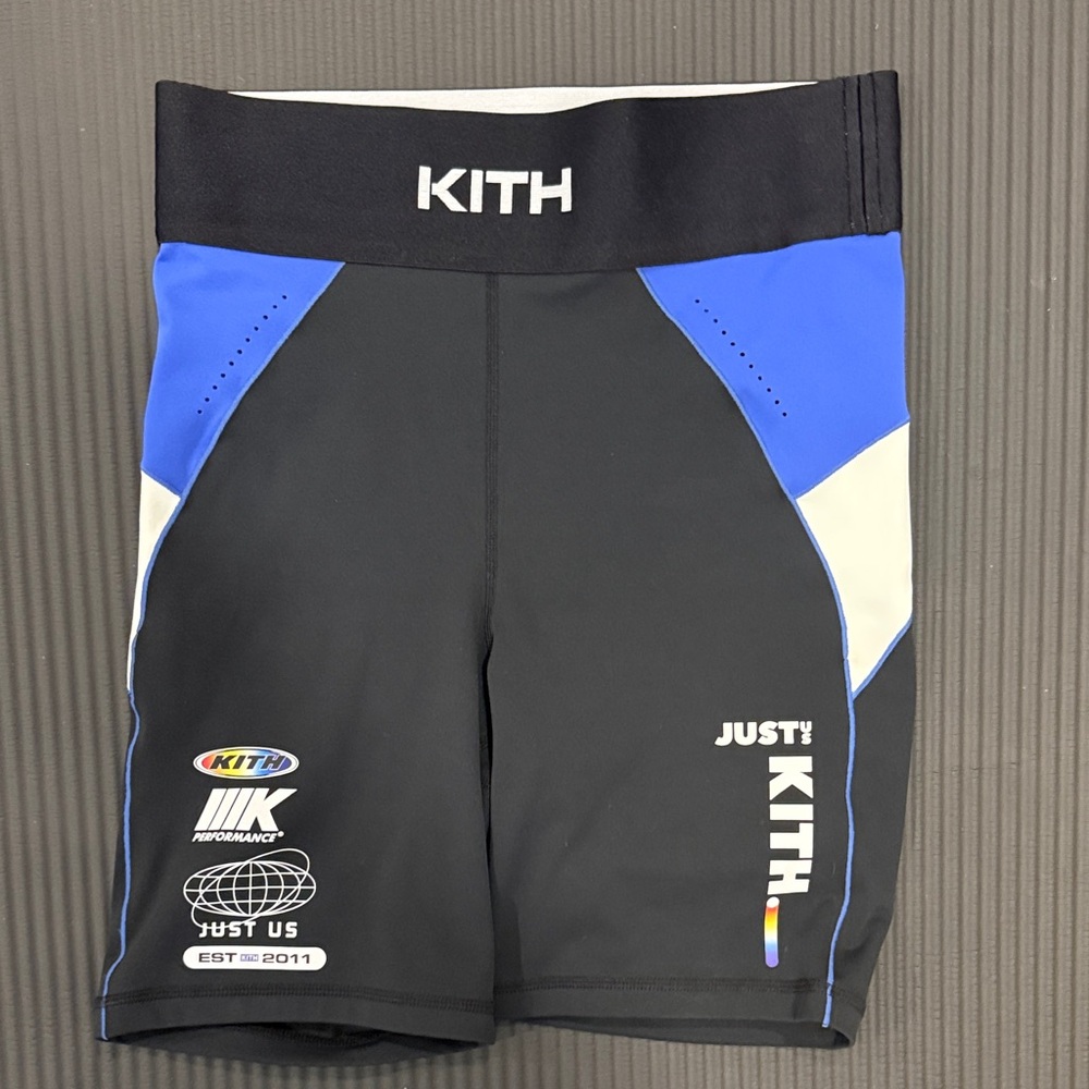 KITH Women’s Performance Black & Blue Compression Shorts (S)